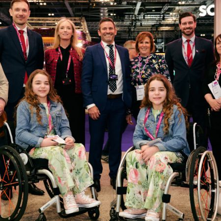 Clarion present CHIPS wheel chairs at ICE London